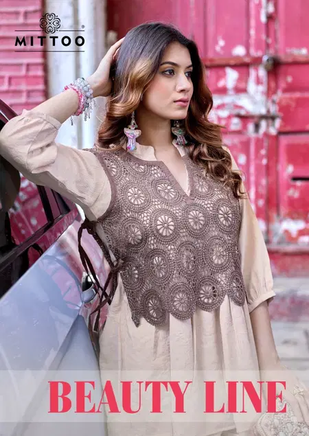 Beauty Line By Mittoo Viscose Weaving Kurti With Bottom
